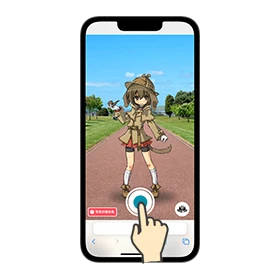 シャッターボタンで撮影する画面